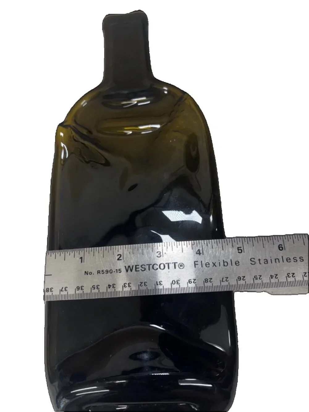 Imperfect Glass Melted Wine Bottle Cheese Tray Trivet Spoon Rest Serving Plate